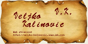 Veljko Kalinović vizit kartica